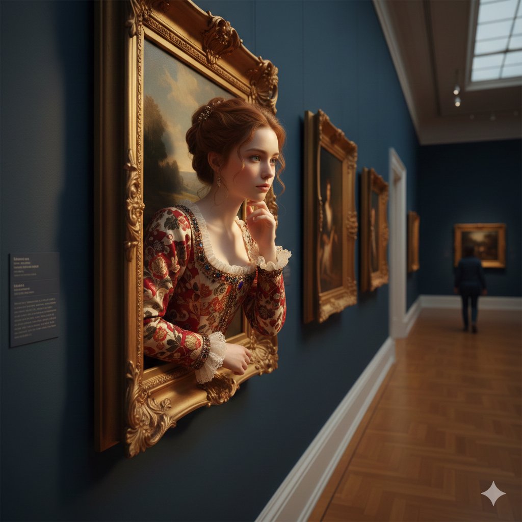 A surreal, ultra realistic scene of a young woman emerging fr...