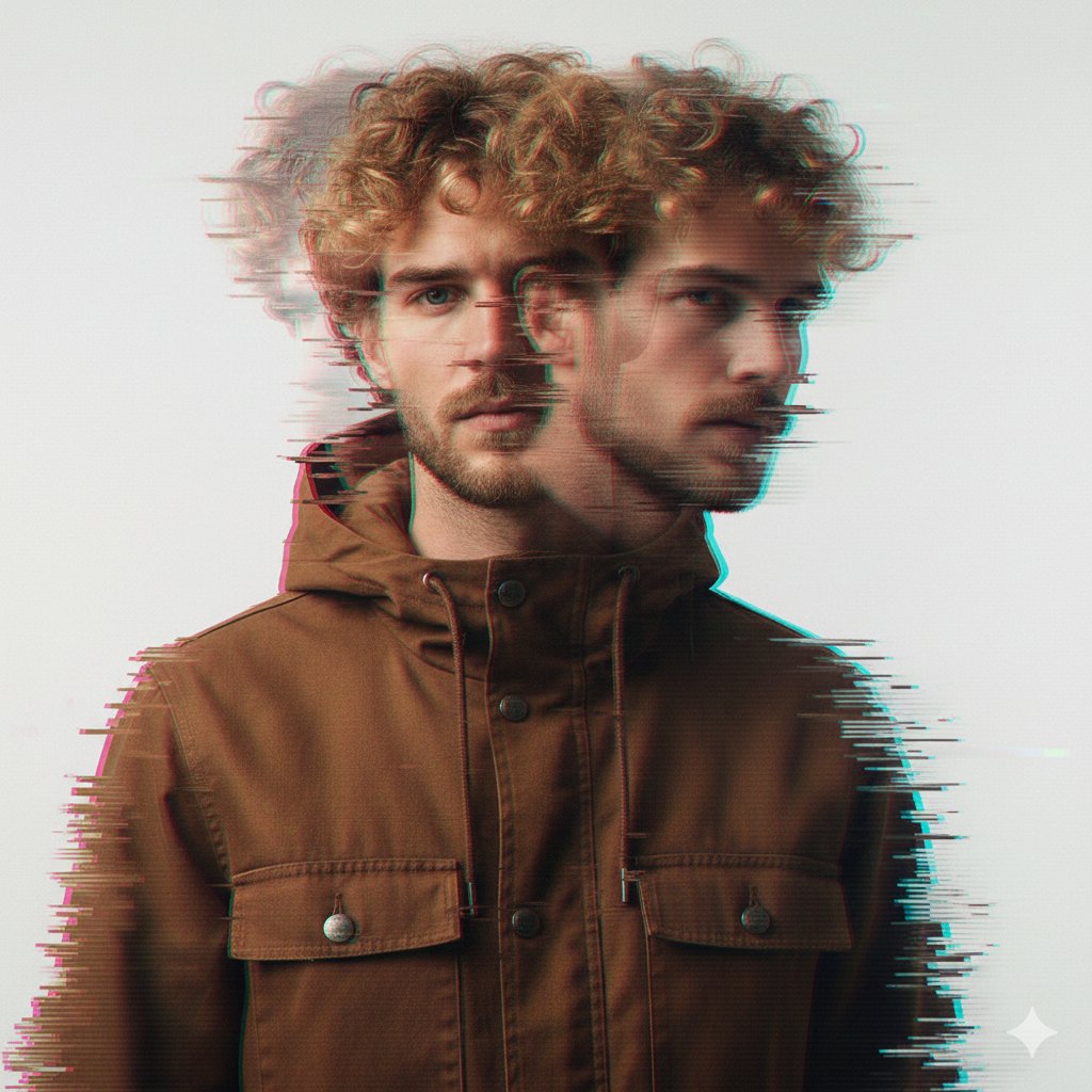 A double exposure, long exposure editorial photograph of a ma...