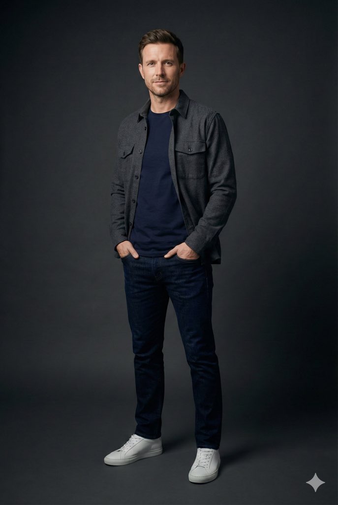 Photorealistic studio portrait of an average British man in h...