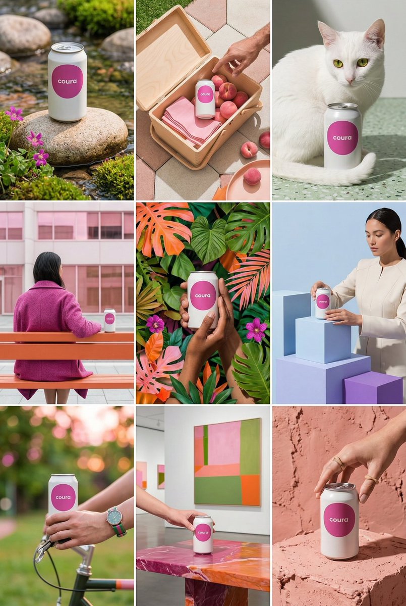 Create a 9 image Instagram feed for this product in [the same...