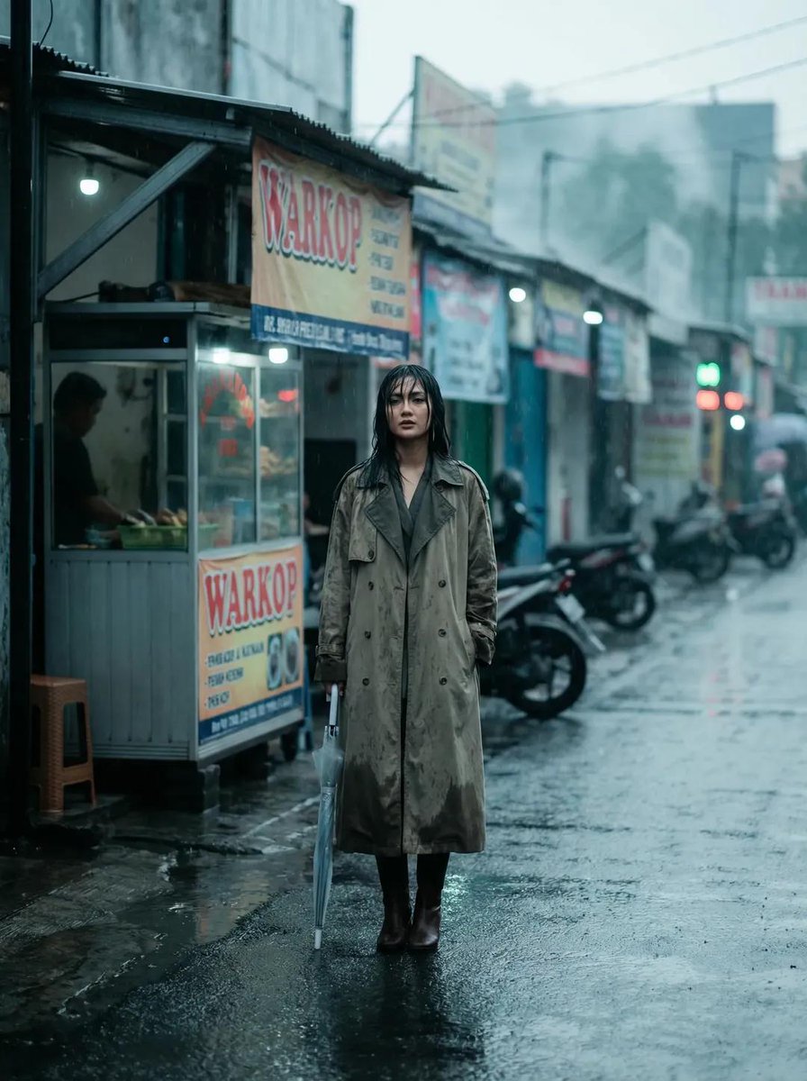 Full body fashion editorial of a beautiful Indonesian woman,...