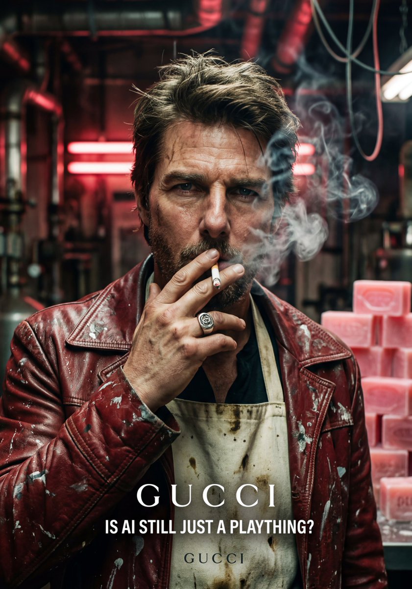 A highly detailed, cinematic portrait of Tom Cruise, featurin...