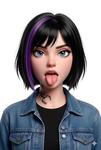 3D stylized character portrait of a young man, curly dark hai...