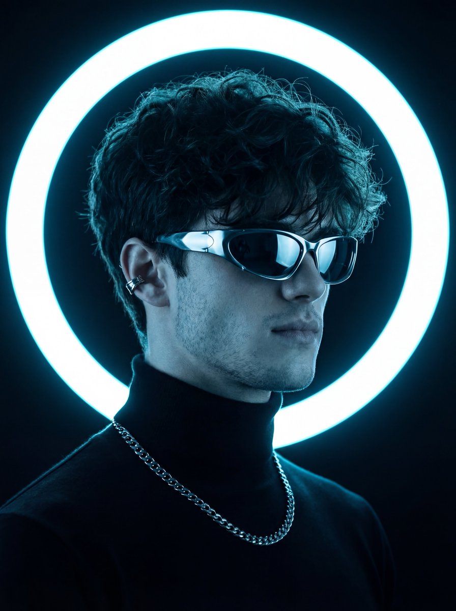 captured in a dark studio environment with a strong minimalis...