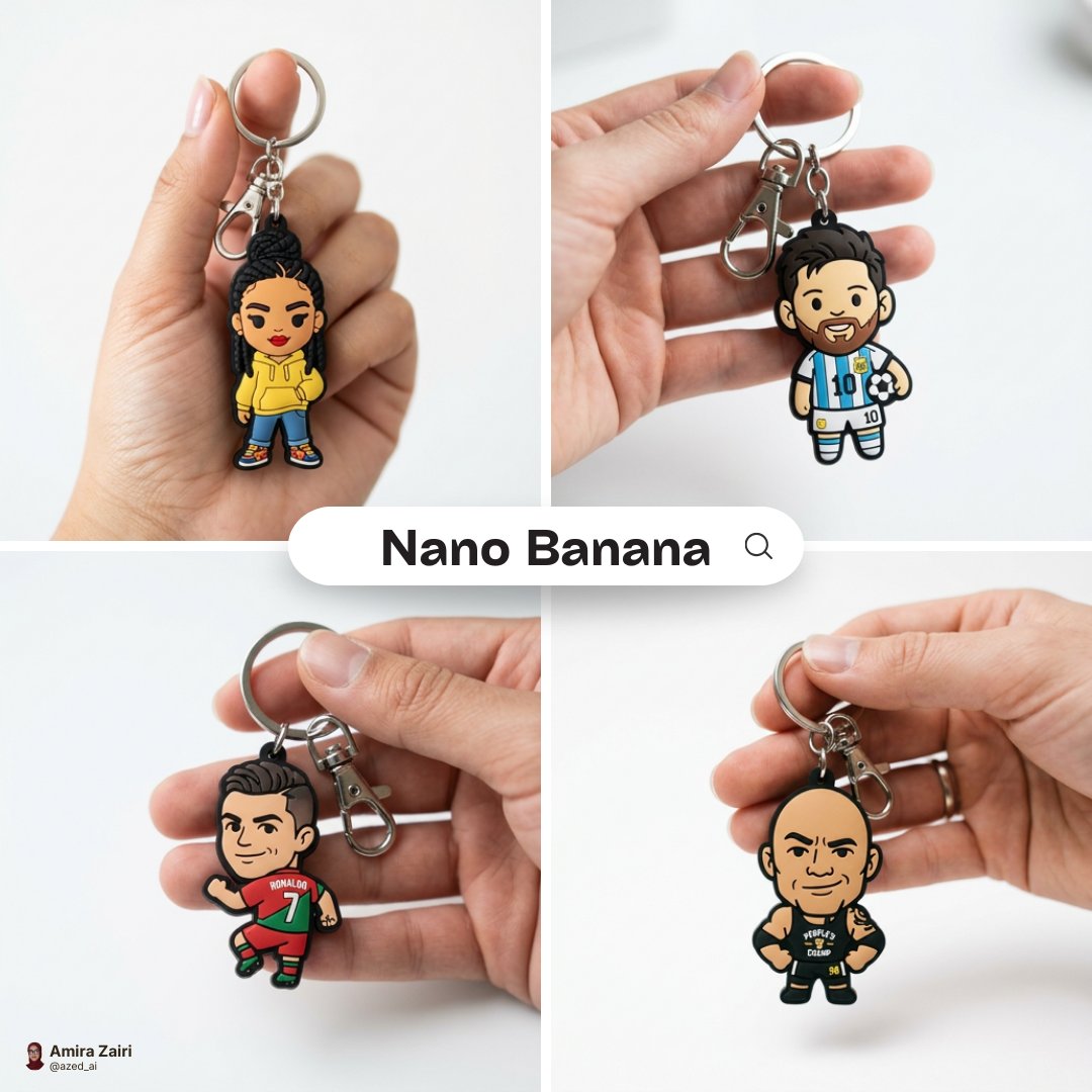 Close up photo of a cute, colorful rubber keychain held gentl...