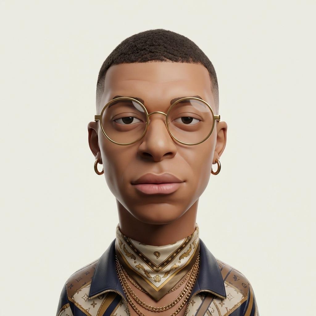 Create an exaggerated stylized 3D caricature character portra...