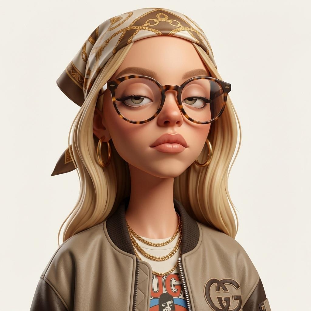 Create an exaggerated stylized 3D caricature character portra...