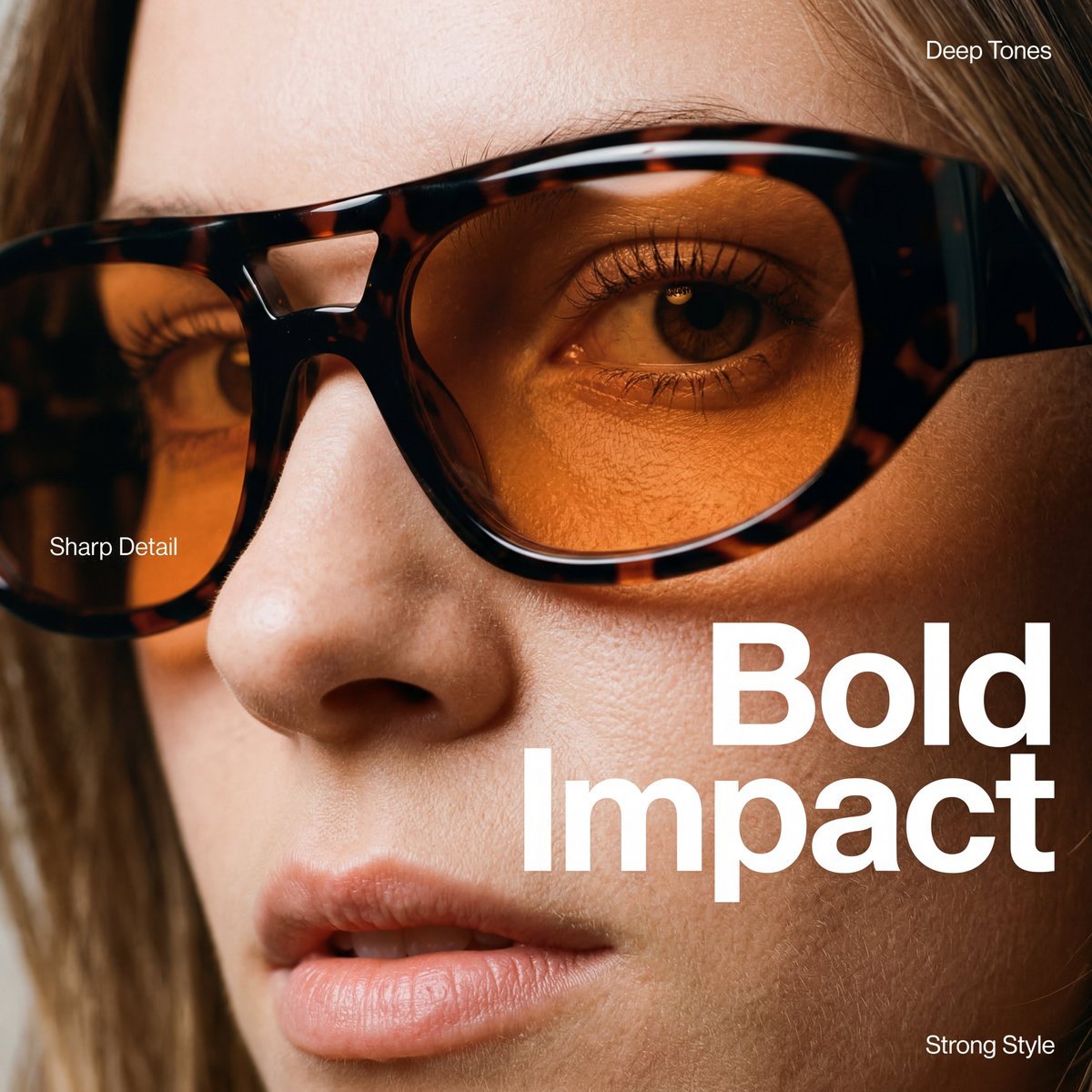 An extreme close up, high fashion editorial portrait focusing...