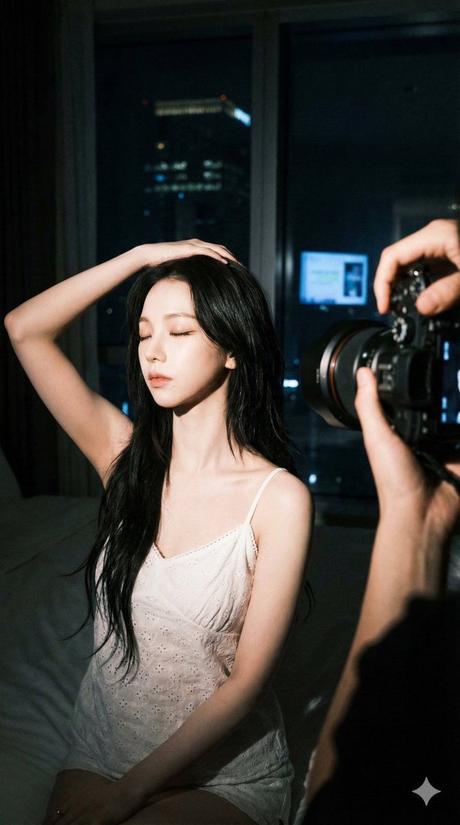 Behind the scenes indoor photography at night, high contrast....