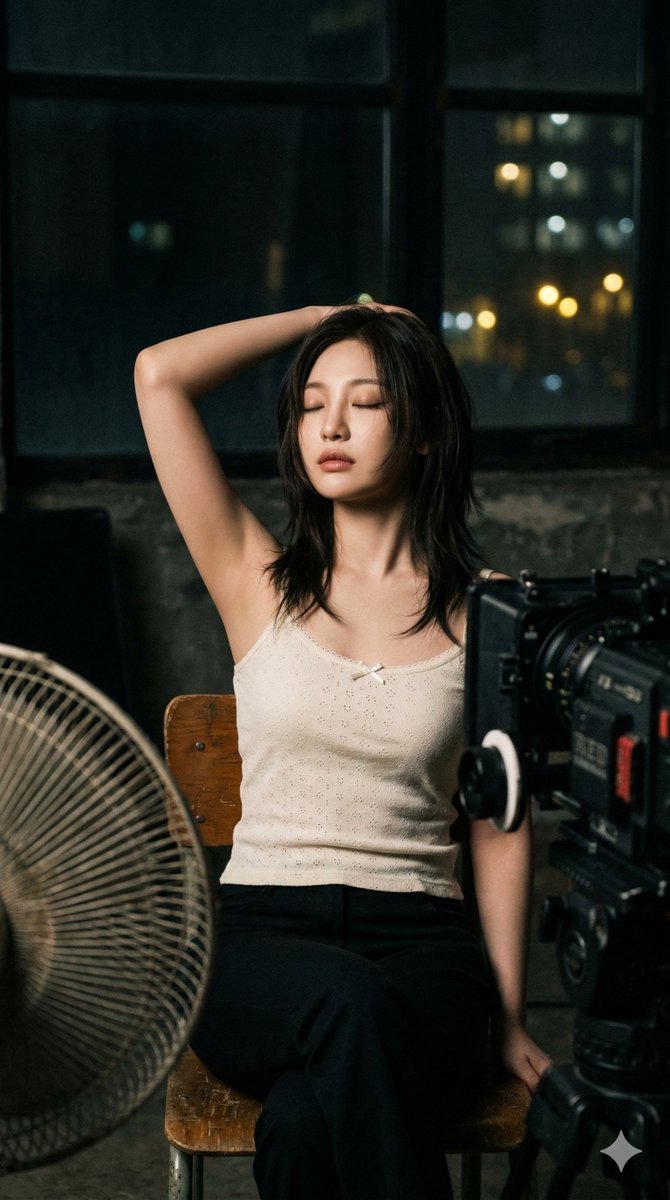 Behind the scenes indoor photography at night, high contrast....