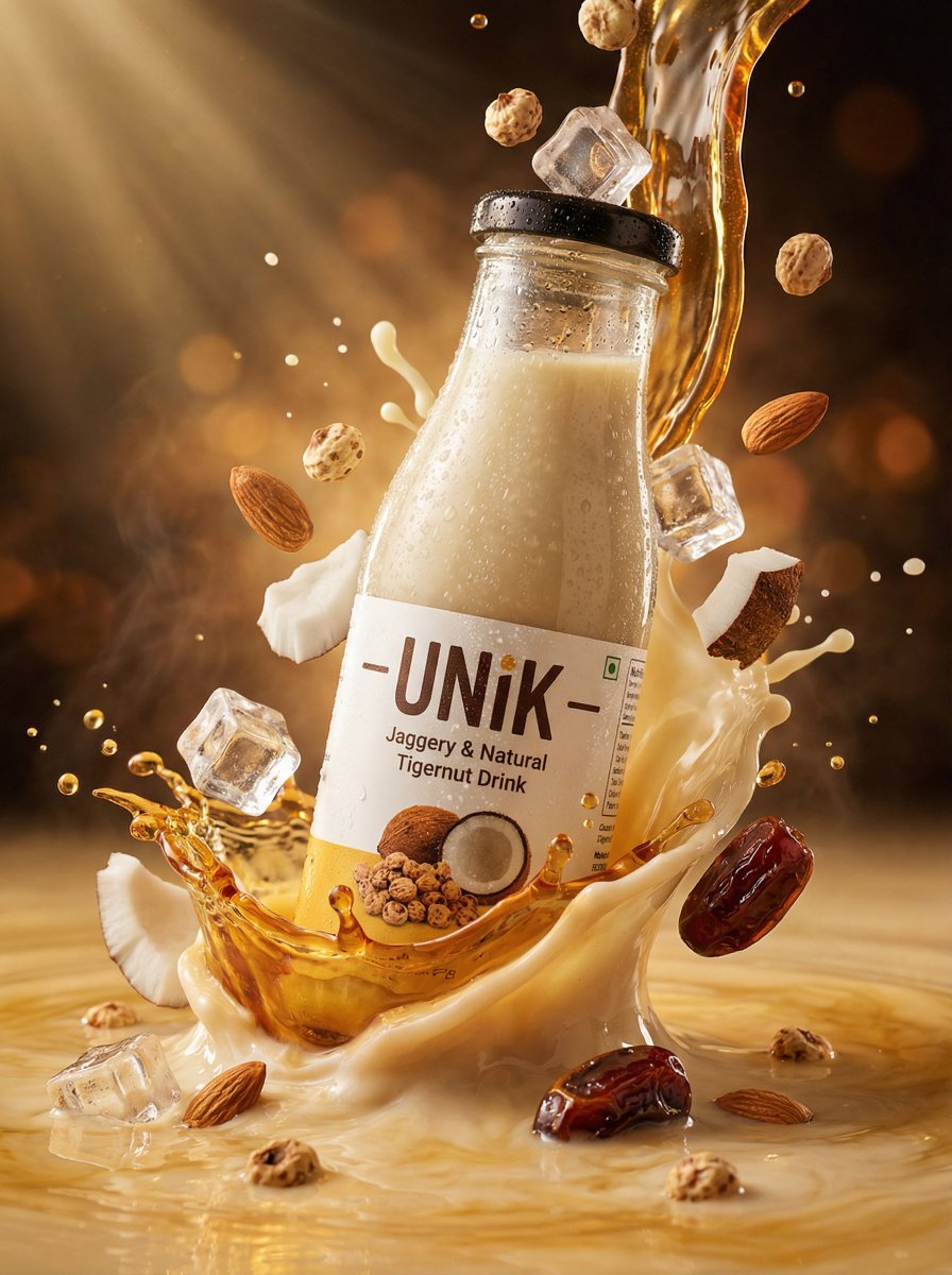 Ultra realistic lifestyle beverage advertisement featuring a...