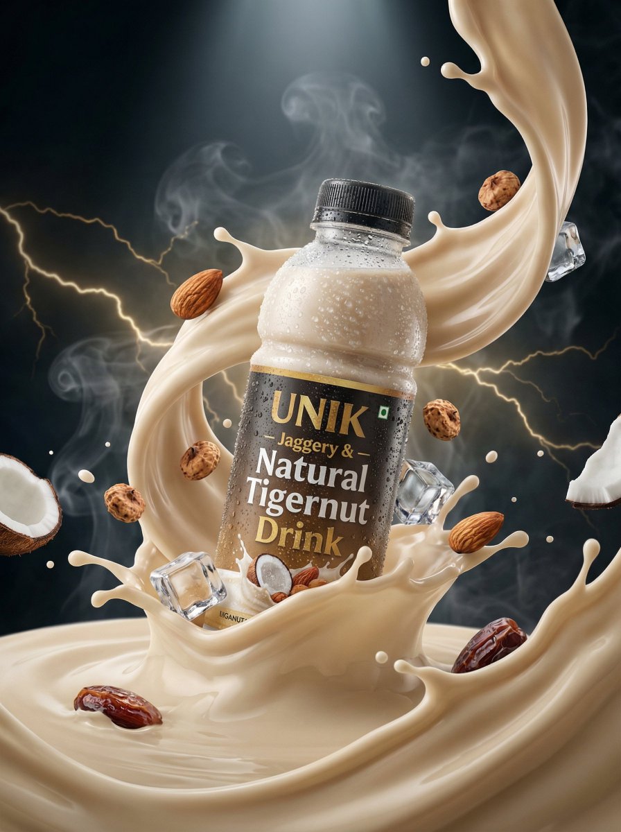 Ultra realistic lifestyle beverage advertisement featuring a...