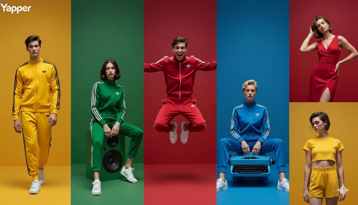 A high quality, split screen fashion editorial advertisement...