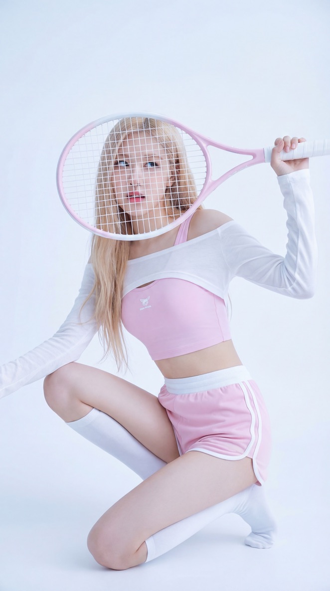 "prompt": "Photorealistic studio portrait of Rosé (Park Chae...