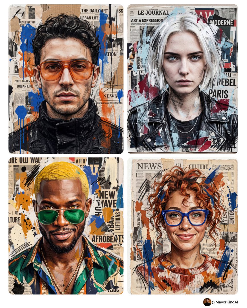 Mixed media portrait of [SUBJECT], [EXPRESSION], [GAZE DIRECT...