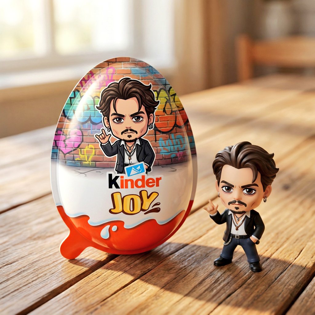 A hyper realistic product photo of a Kinder Joy surprise egg...