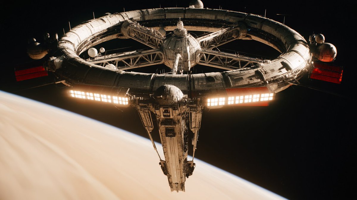 Orbital colony's concept with midjourney V8 Alpha https://t.c...