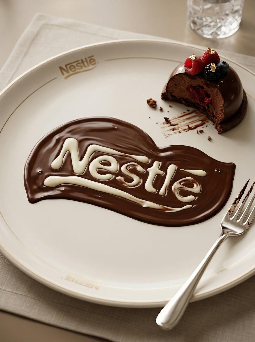 Transform the uploaded logo into a realistic dessert scene wh...