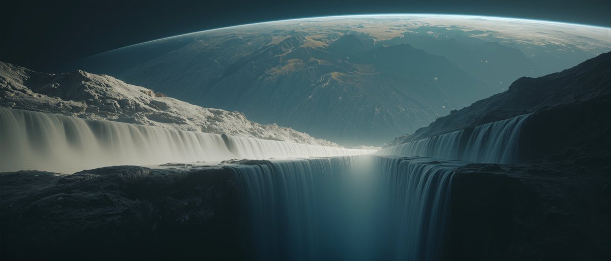Water (and waterfall) exists in outer planet