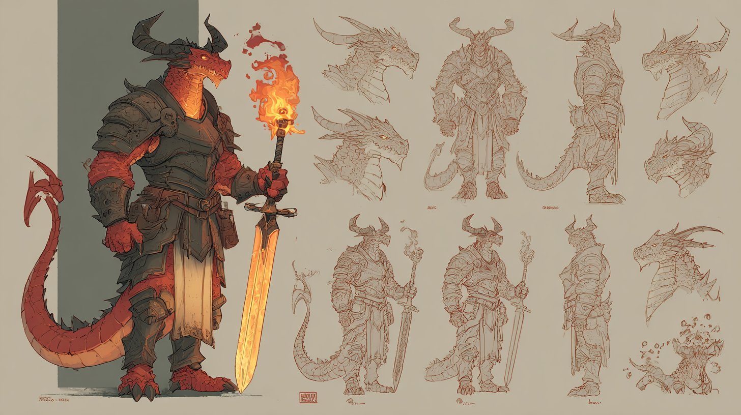 角色设计表模板：全身多姿势高细节渲染指南