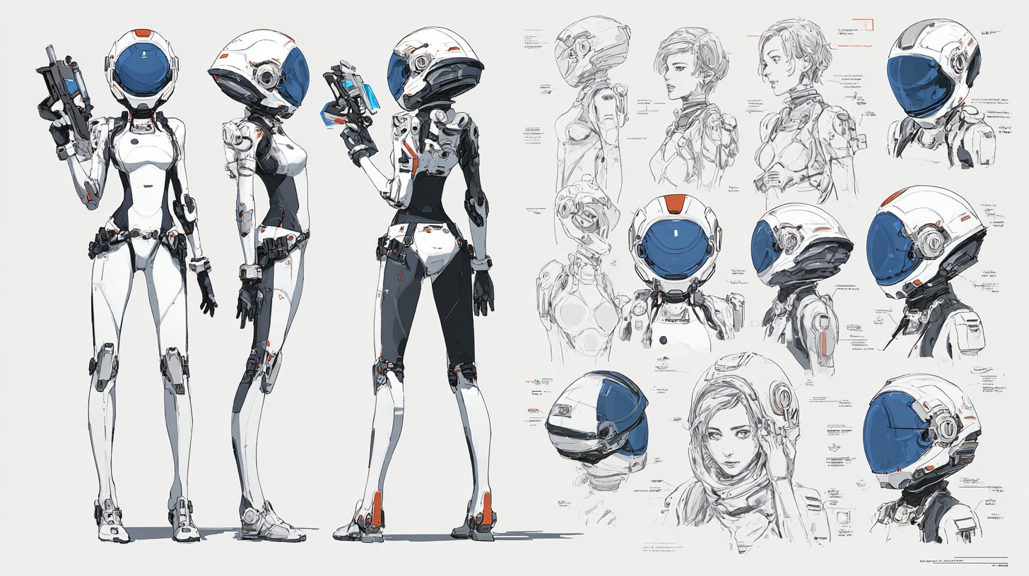 角色设计表模板：全身多姿势高细节渲染指南