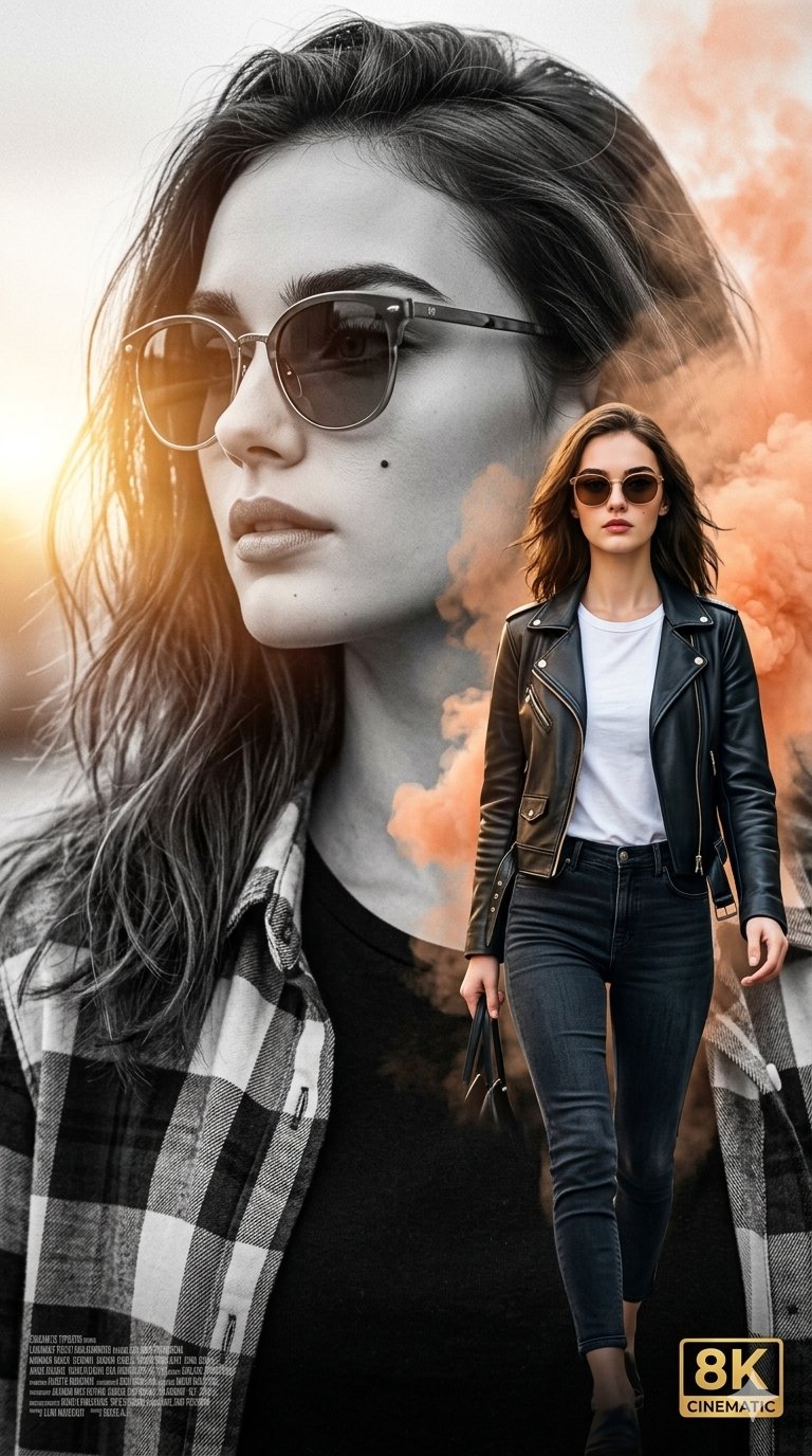 超写实8K时尚海报双人构图