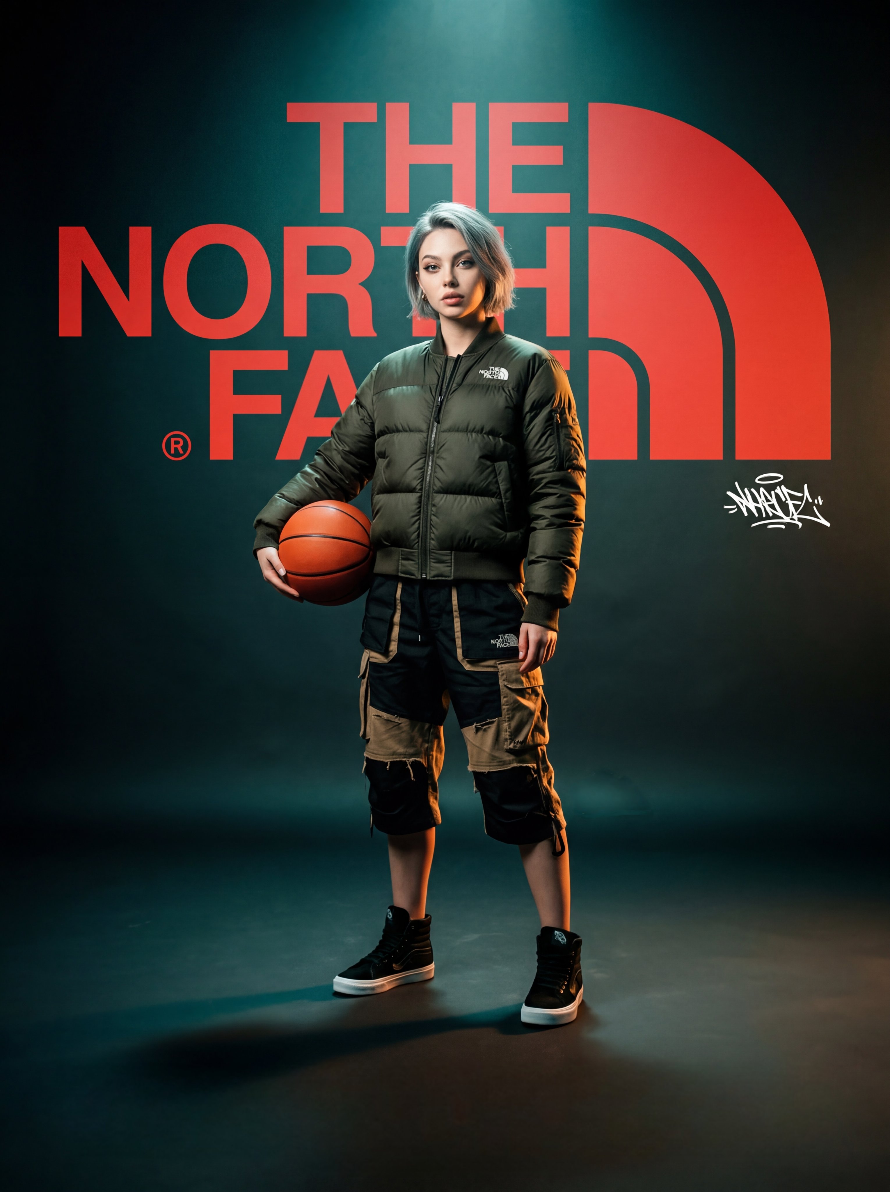 北面品牌概念海报:高端街头时尚电影感呈现