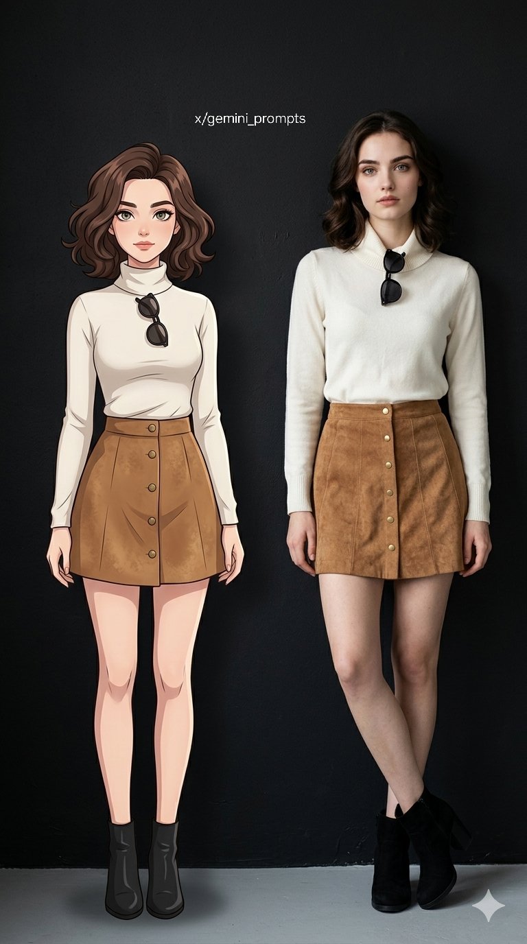 双人写实+动漫自拍穿搭生成