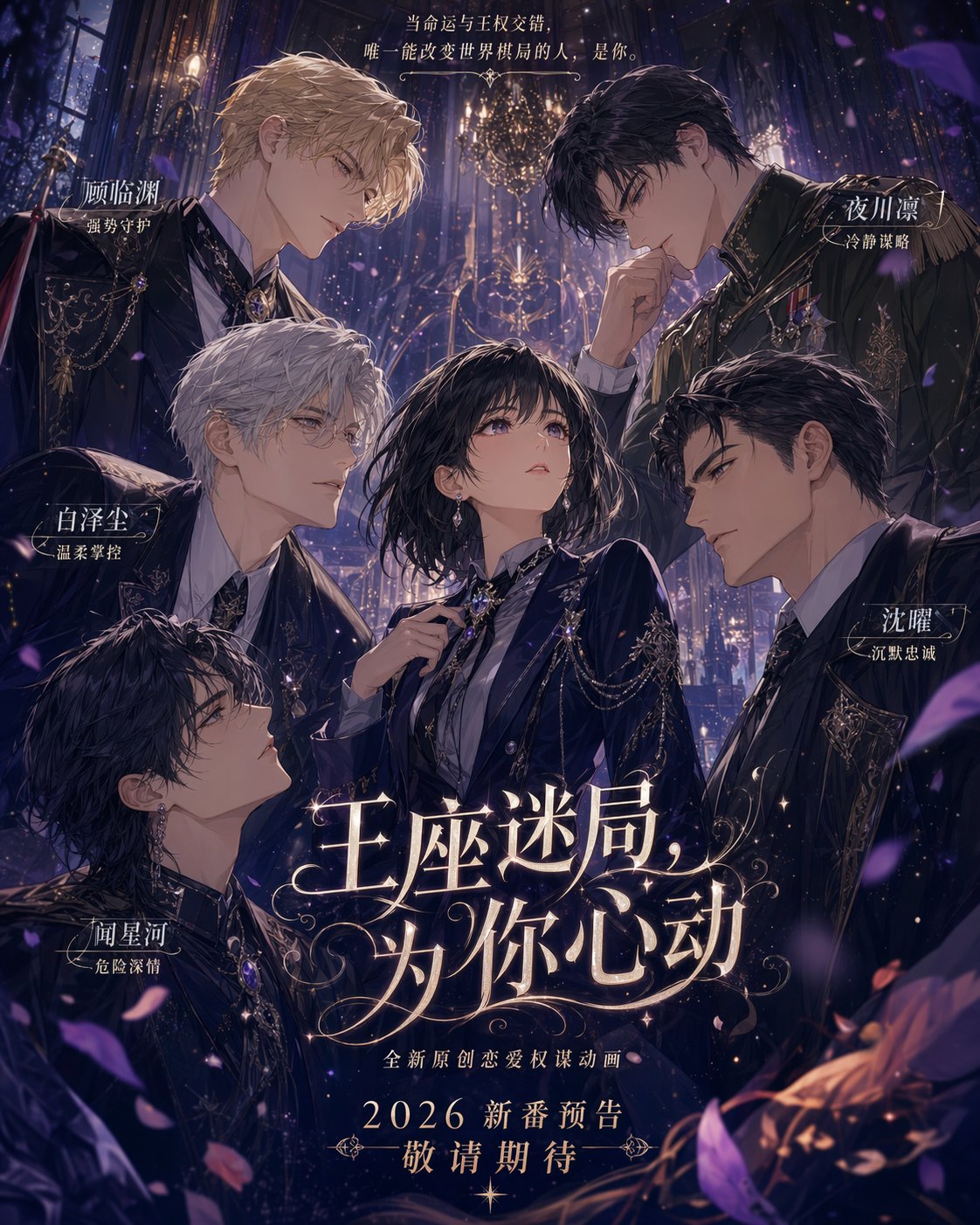 乙女恋爱KV海报:多男环绕女主