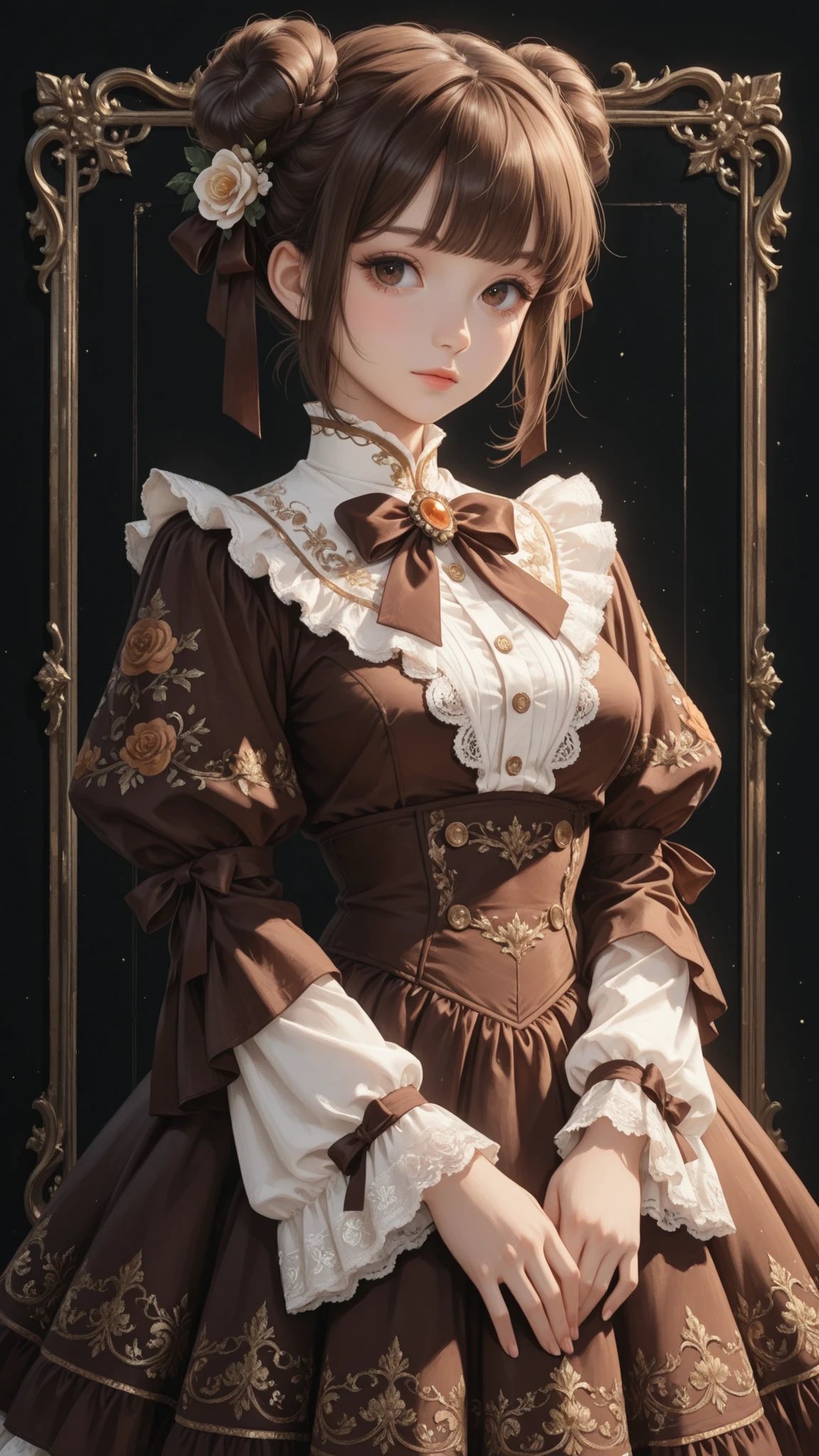 复古巧克力哥特洛丽塔礼服