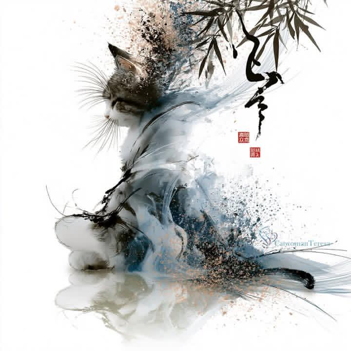 GPT Image 2 禅意水墨混合媒介插画提示词