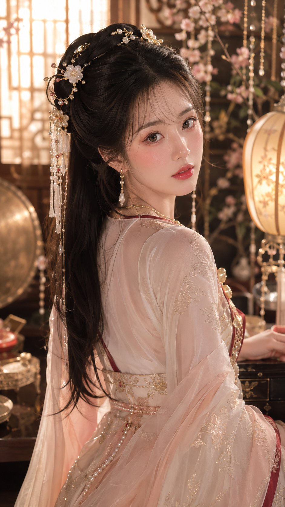 古风贵女水光美妆特写提示词